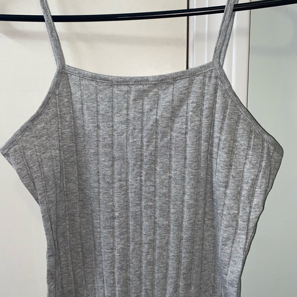 Grey Ribbed Tank Dress - Picture 2 of 4